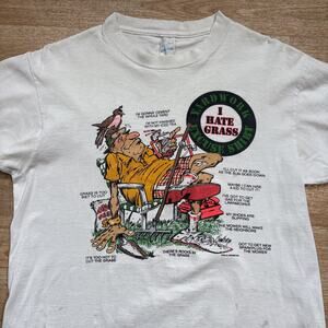 Vintage Single Stitch Yard Work Excuse Shirt Dad I Hate Grass T Shirt Size Large